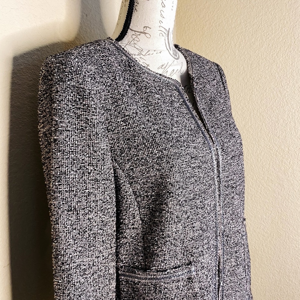 Rebecca Taylor Stretch Tweed Embellished Jacket 12 - Picture 3 of 12